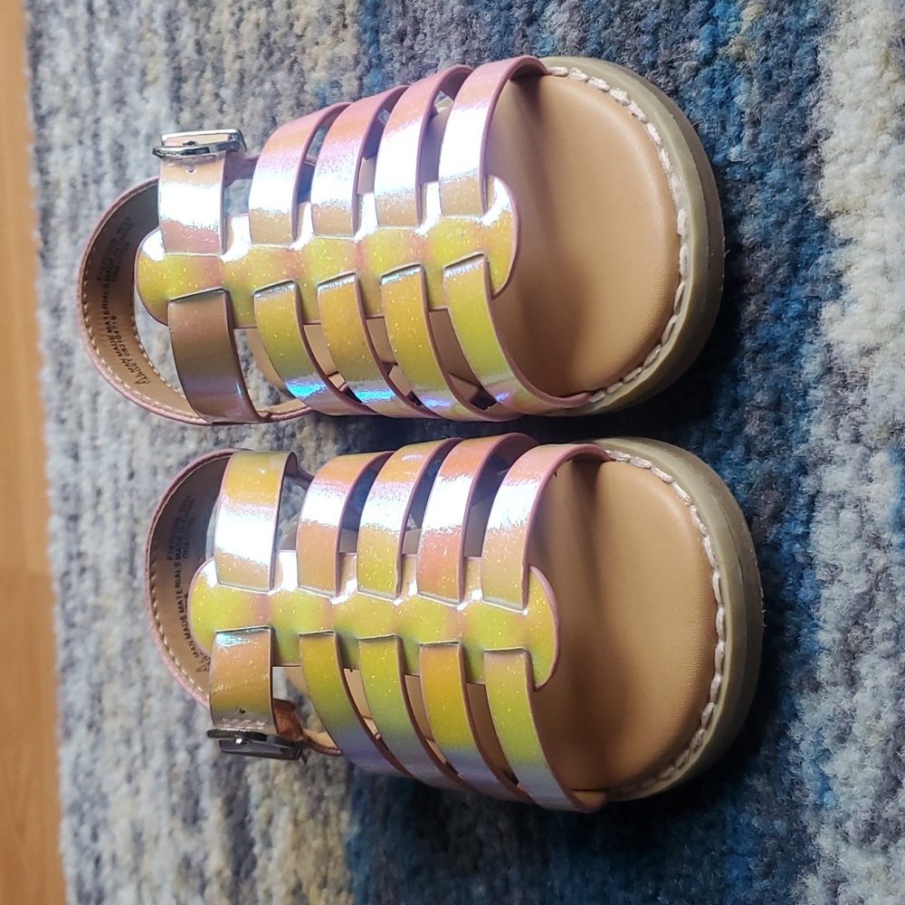 Toddler Girl Cat & Jack Iridescent Sandals Size 6 TODDLER